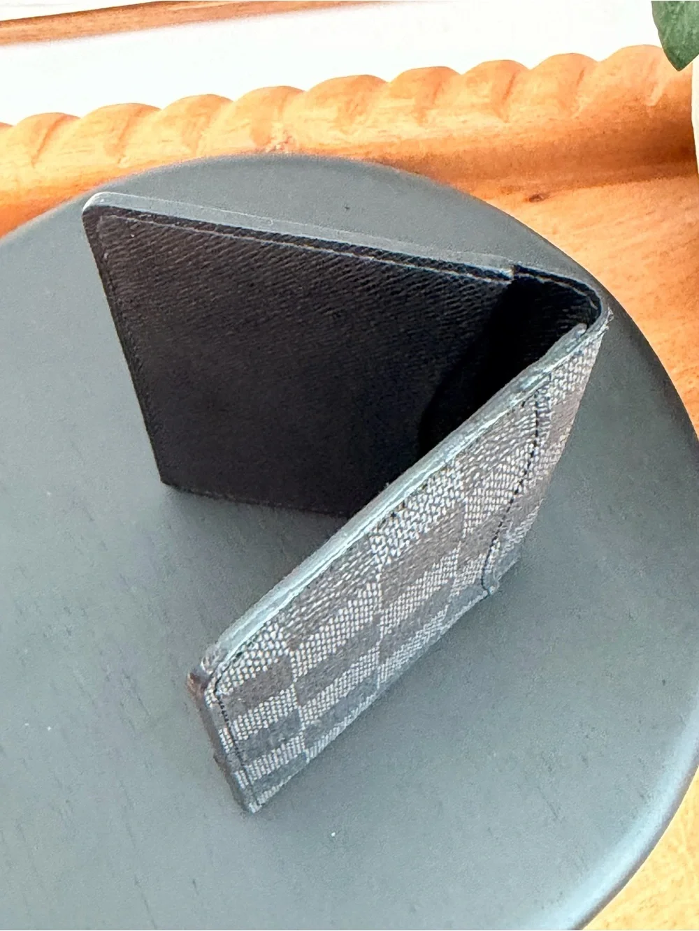 Louis Vuitton Black Checkered Card Holder